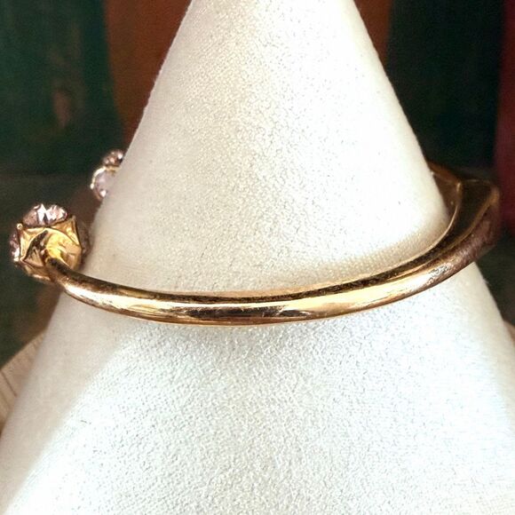 Kate Spade Gold Tone Crystal Open Cuff Bracelet - Picture 7 of 9